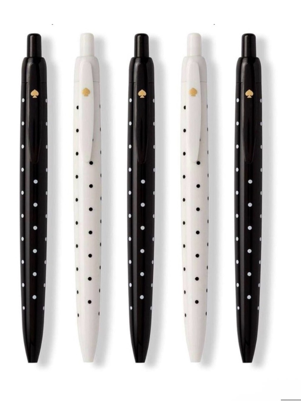 Kate Spade Black & White Polka Dot Pen Set (5) - Picture 2 of 4